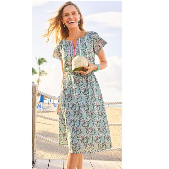 Talbots Voile Fit & Flare Floral Lined Dress, Size 10 Petite, New with Tags - Picture 2 of 2